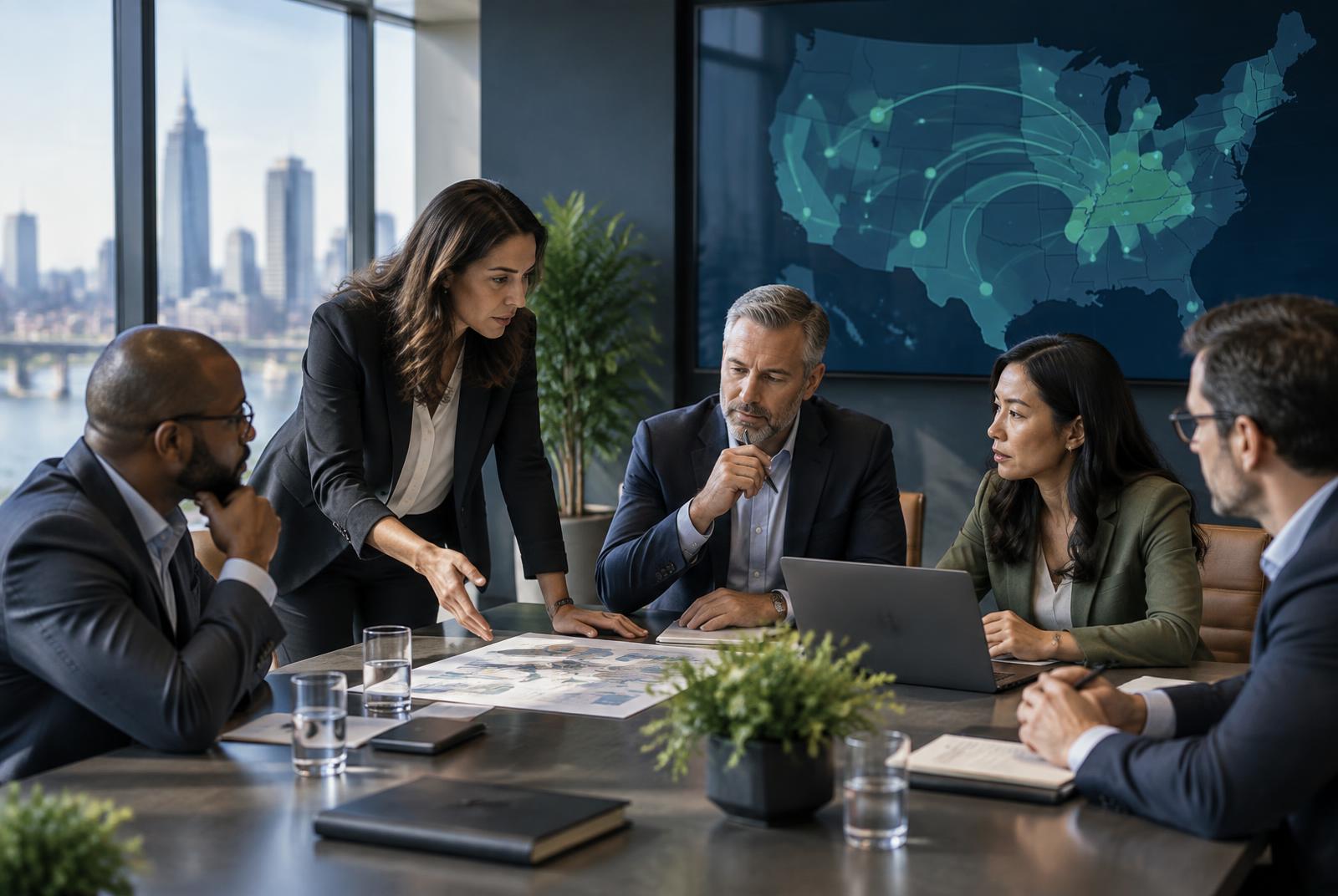 Healthcare enterprise team assessing market expansion opportunities